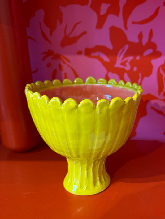 Chartreuse and Pink Vessel